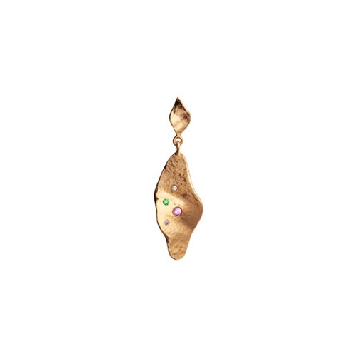 Stine A Dangling Ile De L'Amour Earring with Stones Gold 1205-02-S
